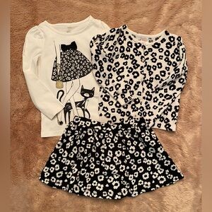 🐈‍⬛ Gymboree City Kitty 3-piece Skirt Set
